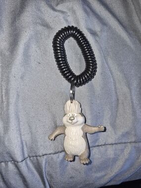 Cute Surfs UP Keychain Wrist Coil - Beige and Brown